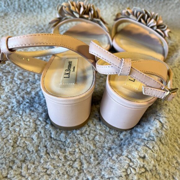 LK Bennett Sandals Women US 6 EU 37 Pink Floral Leather Ankle Strap Marshmellow - Picture 3 of 11